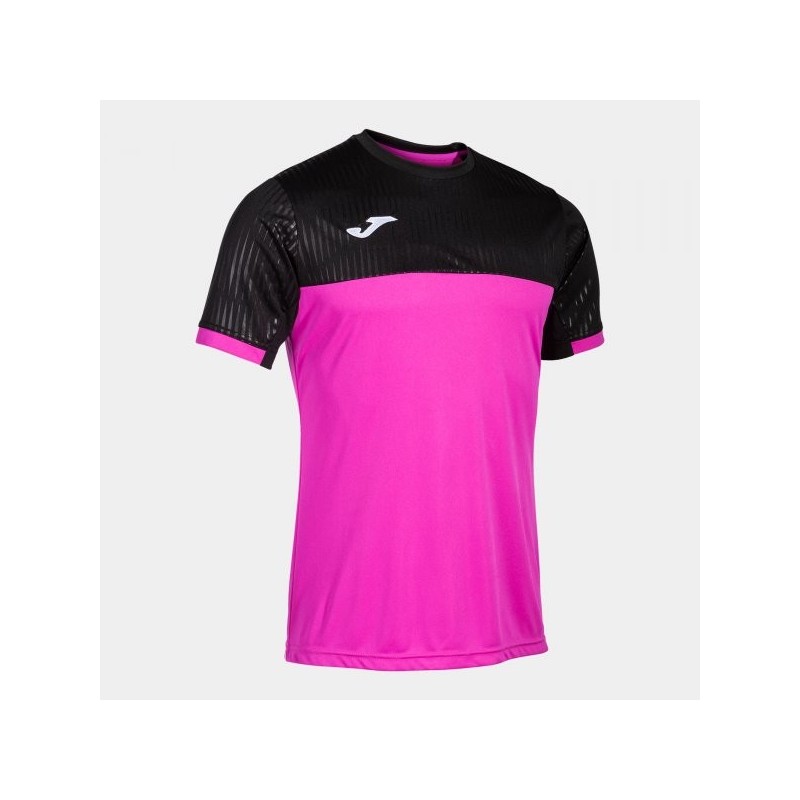 CAMISETA MANGA CORTA MONTREAL ROSA FLÚOR NEGRO