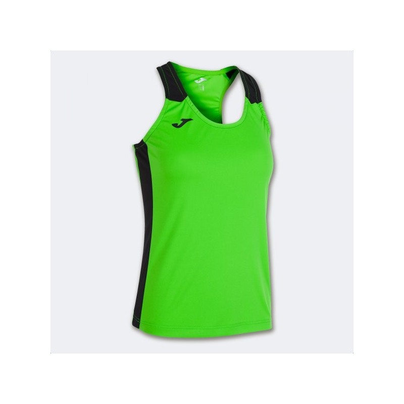 CAMISETA TIRANTES RECORD II VERDE FLÚOR NEGRO